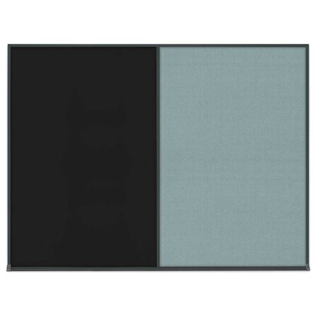 United Visual Products Double Door Radius Corkboard, 42"X32", G UV80025-GOLD-BLACK